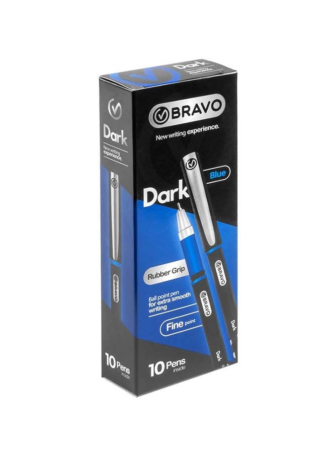 Bravo Bravo Dark Ballpoint Pen - Pack of 10 - Blue  - Image 1