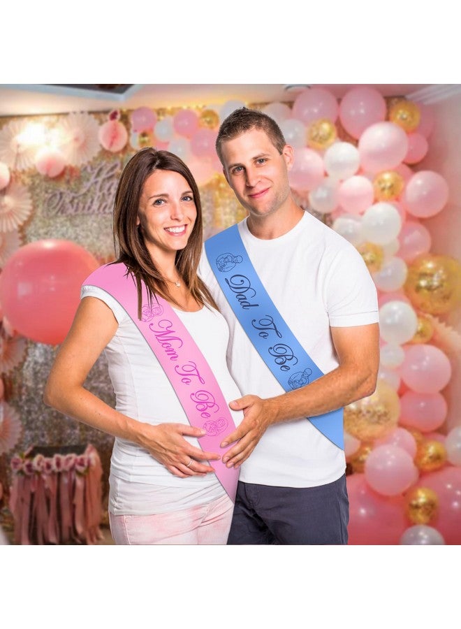 AMAROBA Mom to Be & Dad to Be Sash for Baby Shower - Pink and Blue Satin Sashes for Parents - Adjustable Size, Comfortable Fit, Baby Shower Party Decoration & Celebration Accessory for New Parents - Image 2