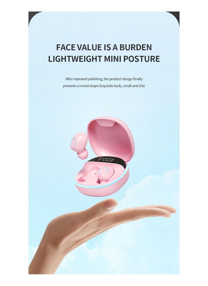 Generic - M13 Wireless Earphones, Binaural TWS Mini In-ear Digital Stereo 5.2 Bluetooth Headset (Pink) - Image 1