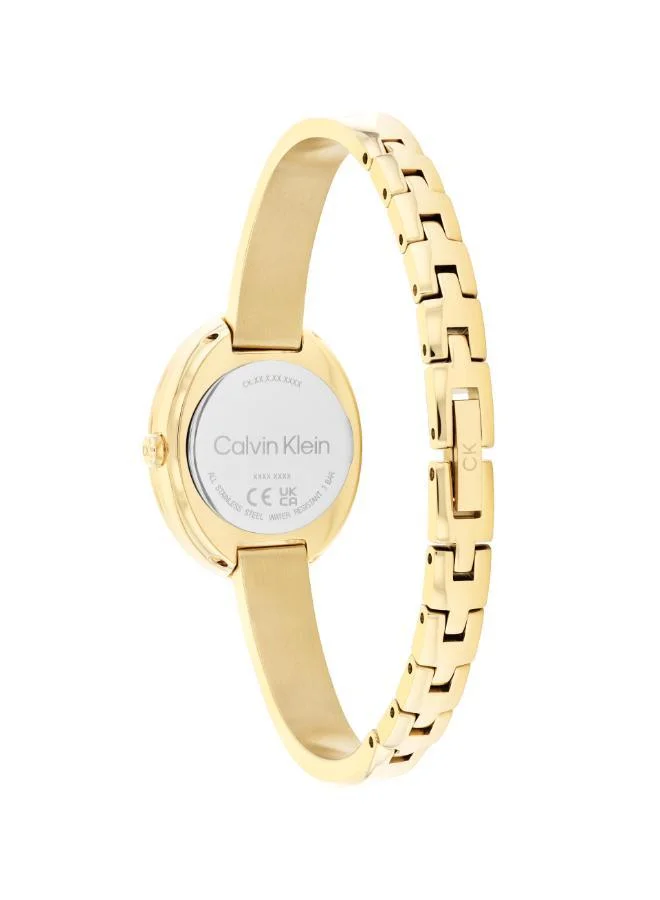 CALVIN KLEIN  Calvin Klein Two Hand Quartz Movement Watch for Women TWISTED BEZEL Collection with Gold Colored Stainless Steel Bangle Bracelet - 25100056 for Women | Best Price UAE