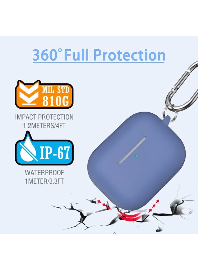 Silicone Protective Case Cover for AirPods Pro 3 with Cleaner Kit, Keychain for Women Men,Suitable for 3nd Generation Case Gift Sports lanyard（Blue） - Image 4