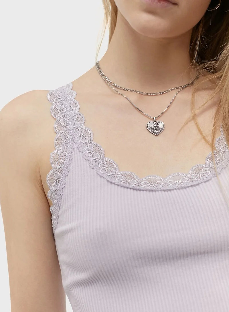 URBAN OUTFITTERS Lace Detail Vest Top
