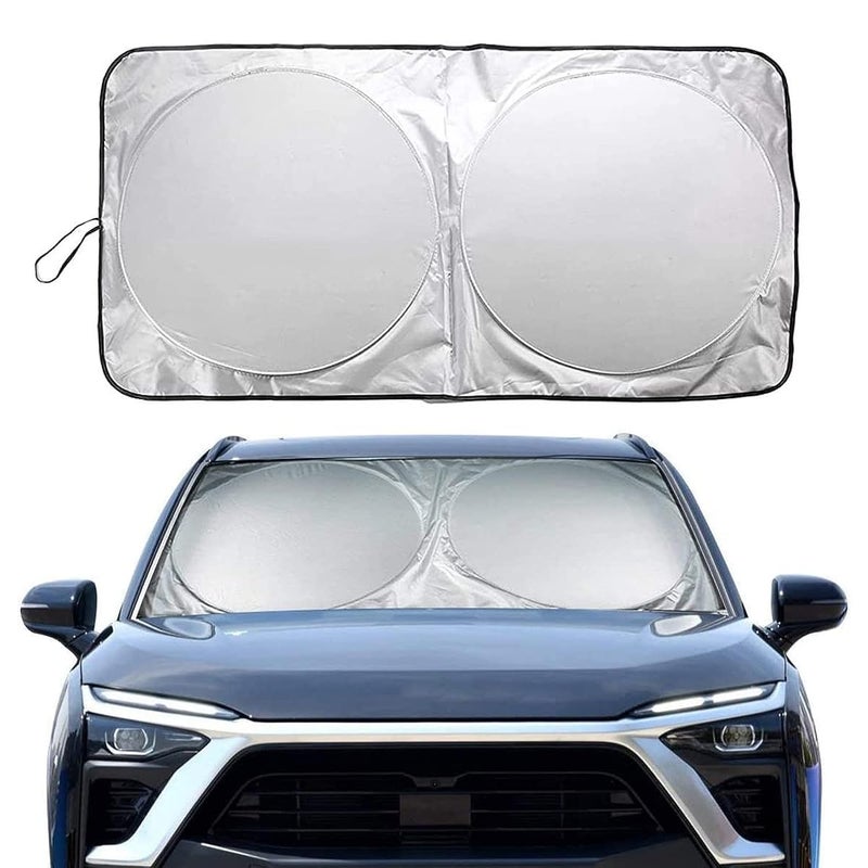 Showay NALANDA Car Windshield Sun Shade with Storage Pouch Foldable Sunshade 167 x 95 cm BlackSilver