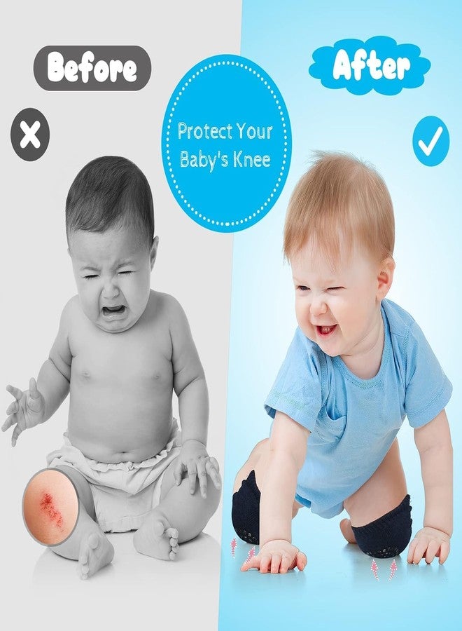 DIVUE Baby Knee Elbow Socks Pad Cushion (2 Pair) Baby Leg Warmer Kneecap Safety Protector for Crawling Kids | Multi-Color Safety Pads Socks for Baby & Kids Knees and Elbows (Multi Color) - Image 3