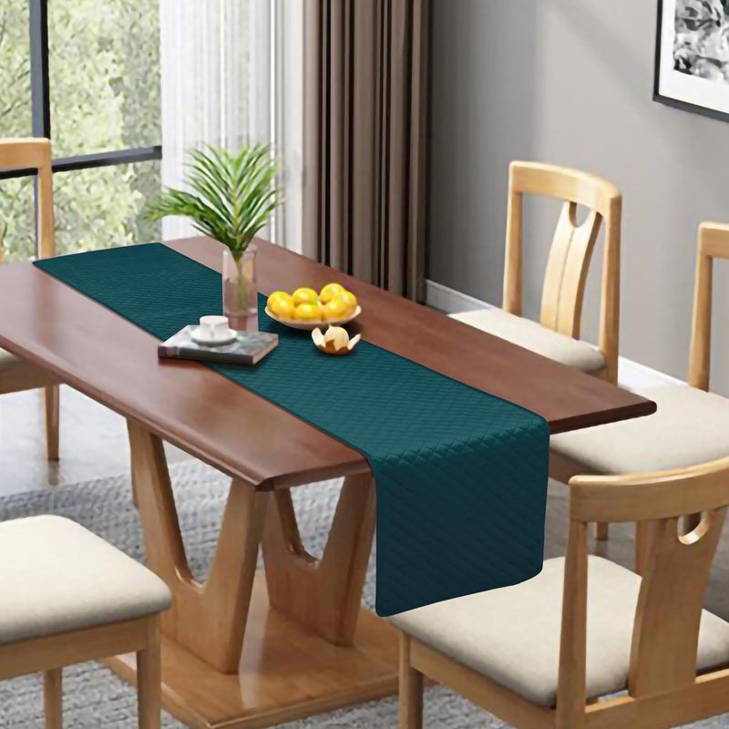 Homerz Premium Velvet Runner for 6 Seater Dining Table, 12x72 inch Size (Teal) - Image 4