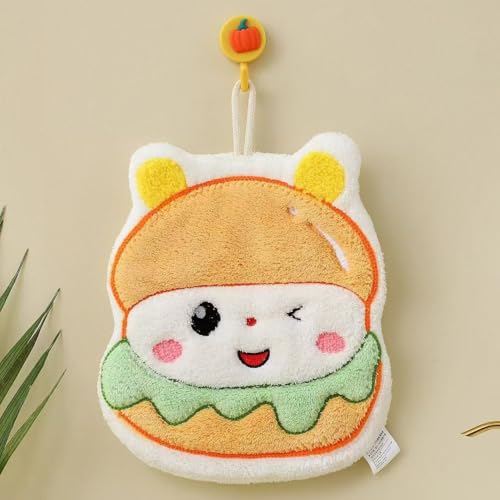 WeCoola Decorative Hand Towels with Hanging Loop with Cute Food Designs, 4-Pack, 100% Cotton, Soft and Highly Absorbent - Image 4