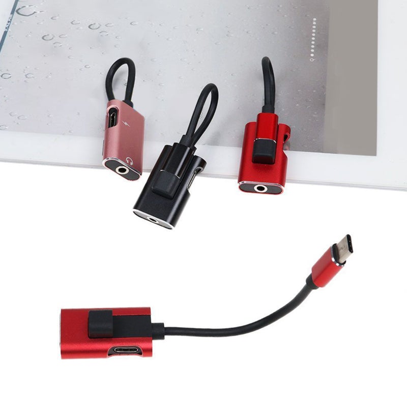 2pcs 2 In 1 Type-C To 3.5mm Headphone Jack AUX Audio Cable Adapter Charging Converter for Phone - Image 3