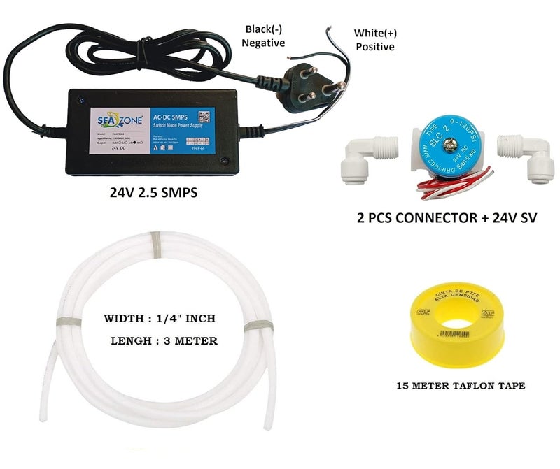 Seazone 24V 2.5 Amp AC-DC SMPS Power Supply + Heavy Solenoid Valve SV 24V Set - Image 2