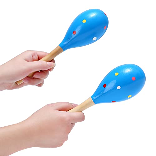 DOMG Maracas, Professional Wooden Rumba Shakers Latin Musical Instrument, Hand Percussion Rattles with Clear Salsa Rhythm for Adults Kids Party Game Playing, Set of 2 - Image 2