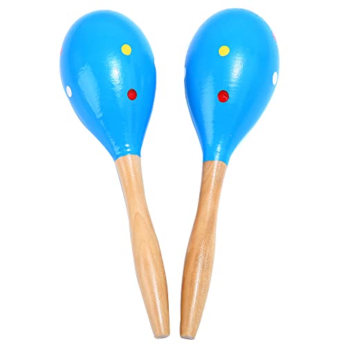 DOMG Maracas, Professional Wooden Rumba Shakers Latin Musical Instrument, Hand Percussion Rattles with Clear Salsa Rhythm for Adults Kids Party Game Playing, Set of 2 - Image 1