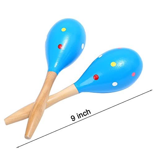DOMG Maracas, Professional Wooden Rumba Shakers Latin Musical Instrument, Hand Percussion Rattles with Clear Salsa Rhythm for Adults Kids Party Game Playing, Set of 2 - Image 3