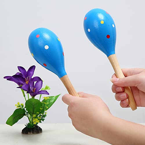 DOMG Maracas, Professional Wooden Rumba Shakers Latin Musical Instrument, Hand Percussion Rattles with Clear Salsa Rhythm for Adults Kids Party Game Playing, Set of 2 - Image 5