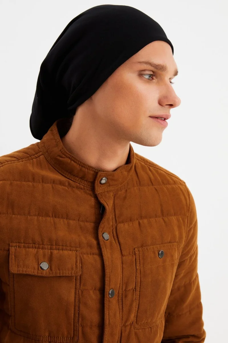 بوتيكجيز Black Men's 4-function Protective Cotton, Flexible, Anti-Sweat, Bandana, Neck Collar, Buff, Mask