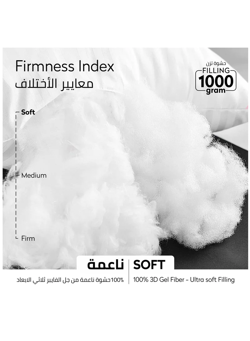 دوناتيلا عبوة كومبو من حجم كينج 200 * 200 + 8 سم لباد فراش الفندق (1000 جرام لكل منهما) + 2 كيس وسادة (1000 جرام لكل منهما) ، غطاء علوي من قماش القطن ، وسادة ناعمة ومريحة ، أبيض