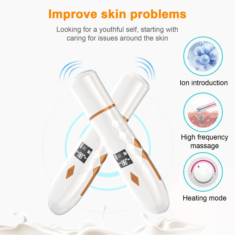 Ultrasonic Shovel Facial Skin Scrubber with Heating Pore Cleanser Face Cleansing Machine LED Digital Display USB Rechargeable for Blackhead Acne - Image 5