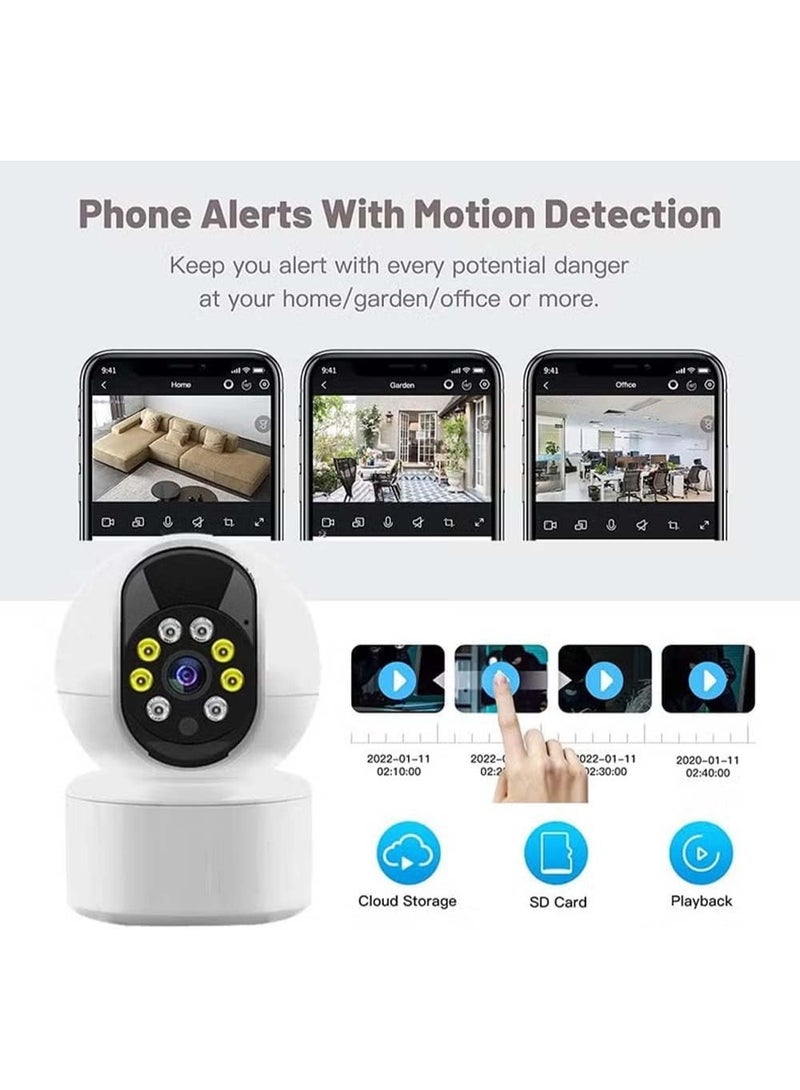 JAJEEK 3.0MP Smart Surveillance Camera – 340° Pan View, Colored Night Vision, Supports Up to 128GB Storage, Ideal for Home & Office Monitoring, Indoor/Outdoor Security - Image 3