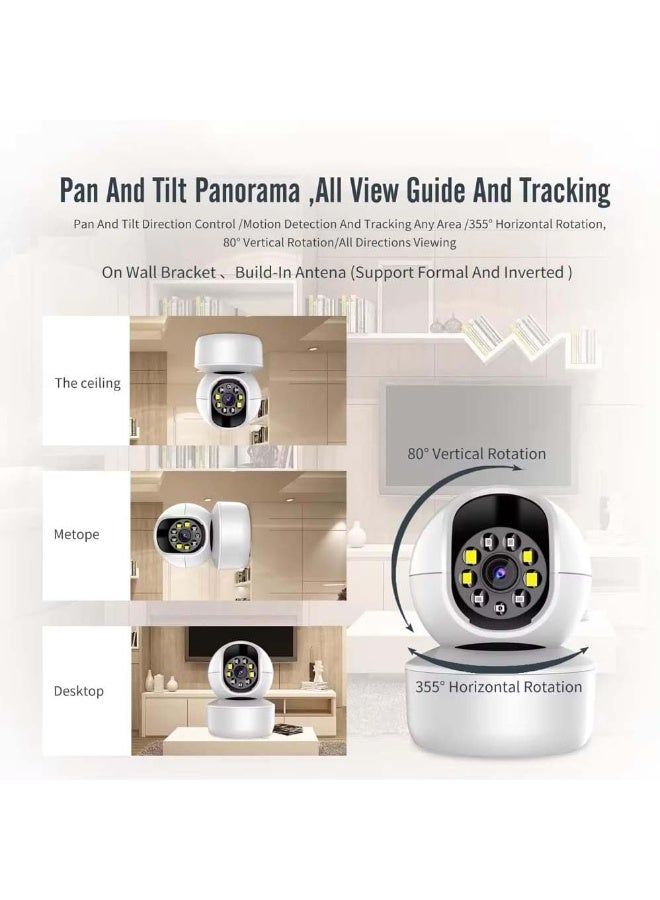 JAJEEK 3.0MP Smart Surveillance Camera – 340° Pan View, Colored Night Vision, Supports Up to 128GB Storage, Ideal for Home & Office Monitoring, Indoor/Outdoor Security - Image 4