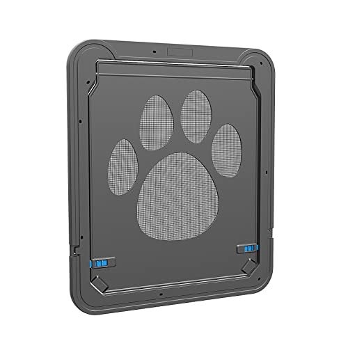 PETLESO Dog Door for Screen Doors, Large Dog Opening for Sliding Doors, Inner Flap 12"×14" Lockable Magnetic with Automatic Close, Sturdy ABS Pet Doorway for Small to Large Dogs (Black) - Image 1