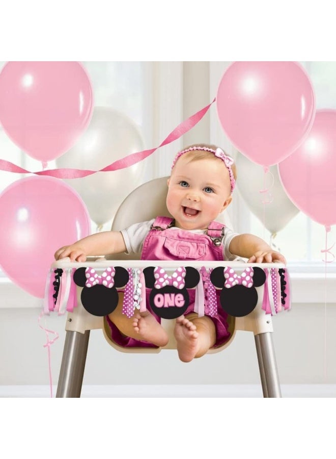 Amscan Disney Minnie Mouse Forever 1st Birthday Deluxe High Chair Decoration - Image 2