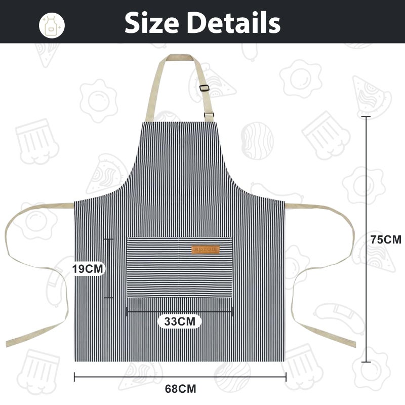 VALOME 2 Pack Kitchen Aprons, Apron for Cooking with 2 Pockets, Unisex Adjustable Neck Strap Chef Aprons for Men Women (PINK & BLUE) - Image 2