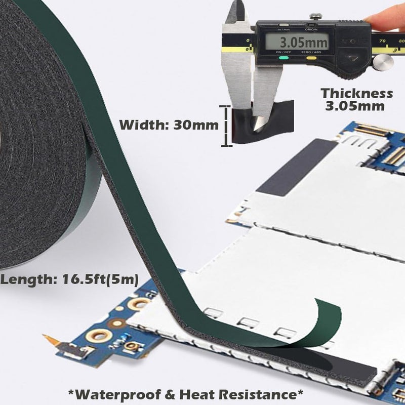 PYLCO SMART Double Sided Tape Heavy Duty, 30mm x 5meter Strong Adhesive Foam Tape Waterproof and High Temperature Resistant Car LED Strip Lights Tape for Walls, Electronics Industrial Outdoor - Image 3