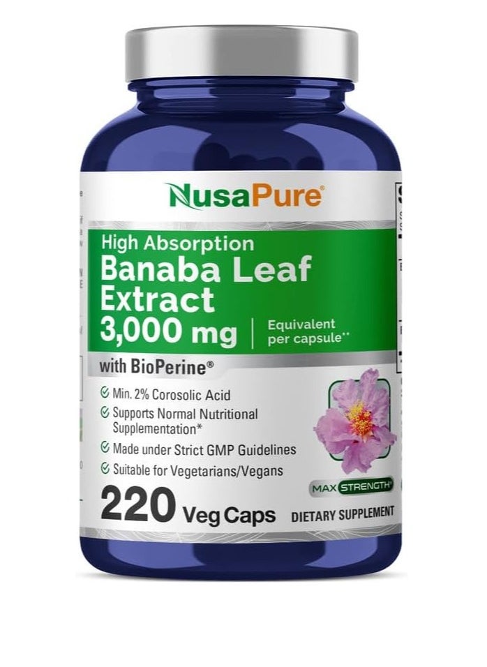 Banaba Leaf Extract 3000 mg - 220 Veg Caps - pzsku/ZA738B77B2D506F749F57Z/45/_/1723305181/1b414aa3-4b87-4b3c-9340-f440b2136348