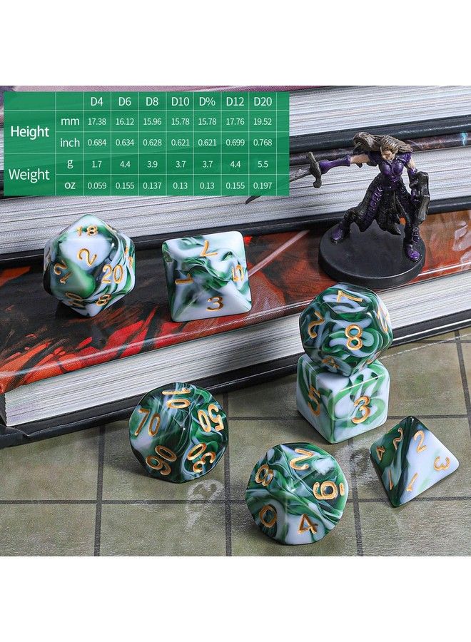 CiaraQ مجموعة نرد متعددة الأوجه مع حقيبة نرد سوداء لألعاب D&D و RPG و MTG - Image 4