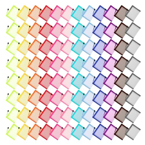 Jexine 96 Pcs Mini Zipper Mesh Bags Zippered 4 x 5 Beauty Makeup bags for purse Nylon Mesh Pouch Small Cosmetic bags Travel Accessories Organizer for Lipstick Storage Pencil Office 12 Colors - Image 1