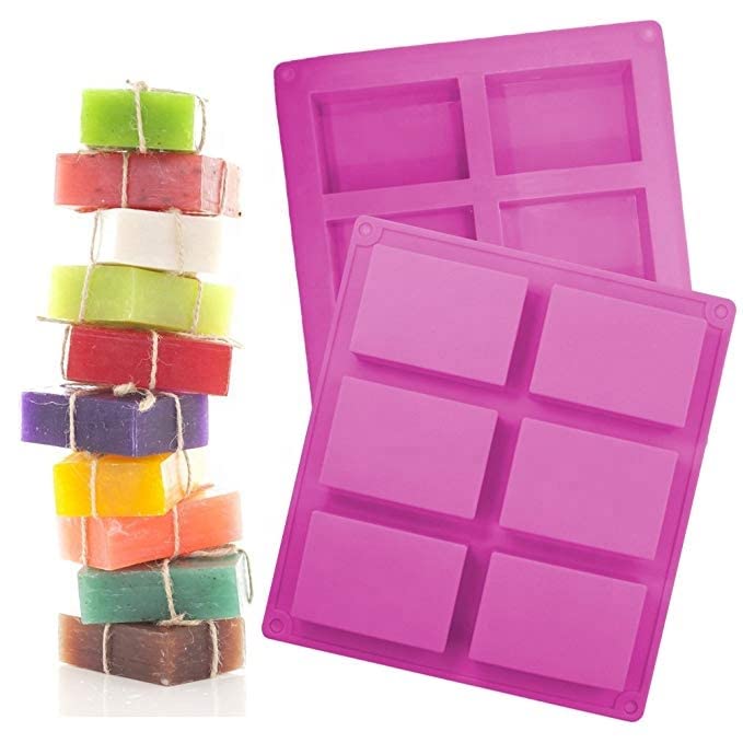 Grizzly 1 Pc Silicone 6 Cavity Rectangle Cake Mould Chocolate Soap Mould Baking Mould Soap Making Candle Craft (Rectangle Mould) - Image 2
