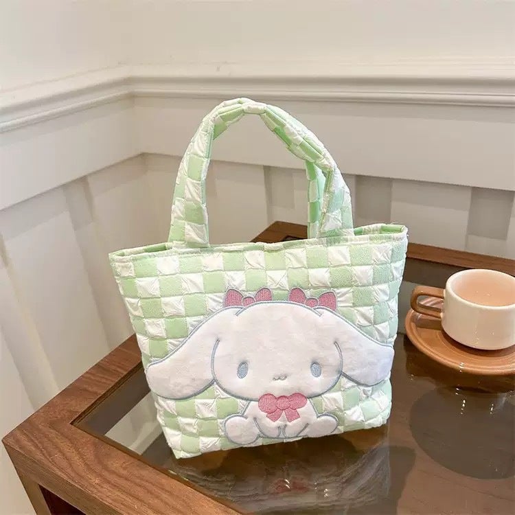 New Checkered Series Canvas Small Handbag, Fashionable Cloth Bag, Student Handbag, Small Handbag For Going Out To Work - Image 1