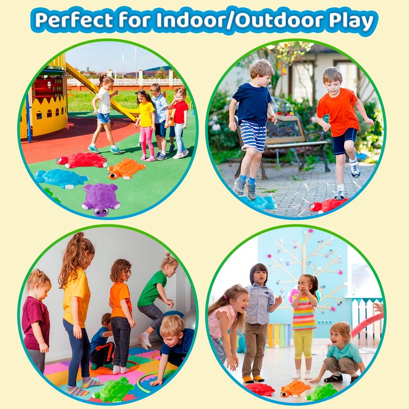 JOYIN Turtle Balance Stepping Stones, 6 Pcs Kids Turtle Jumping Stones Steps Stones Up to 265 Ibs, Toddler Obstacle Course Coordination Game Toys for Ages 3 Years and UP Indoor or Outdoor Play - Image 5