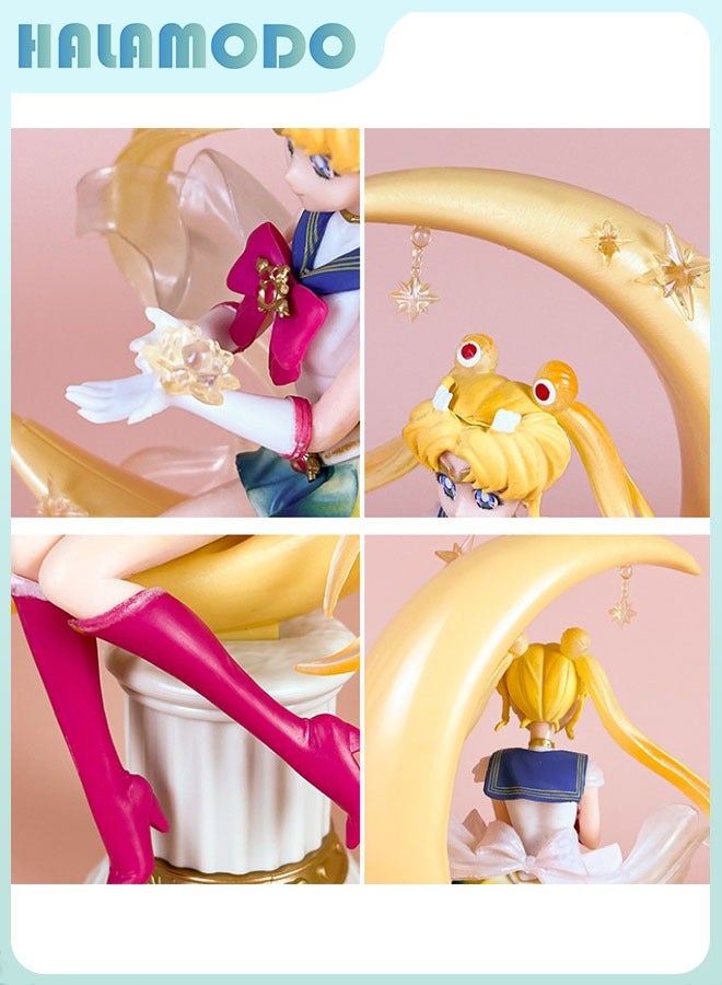 HALAMODO Sailor Moon Moon - Themed Sailor Moon Trendy Figurine, Ideal Desktop Decoration and Gift 20 cm - Image 2