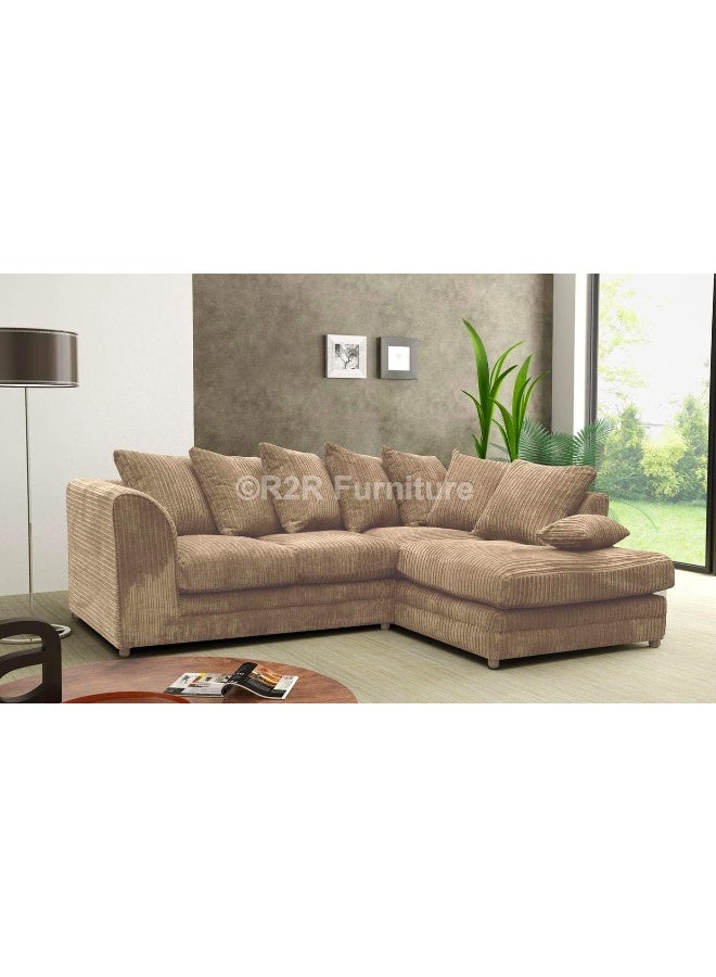 R2R FURNITURE Mia Designer L-Shape Sofa With Left Side L - Beige  - Image 1