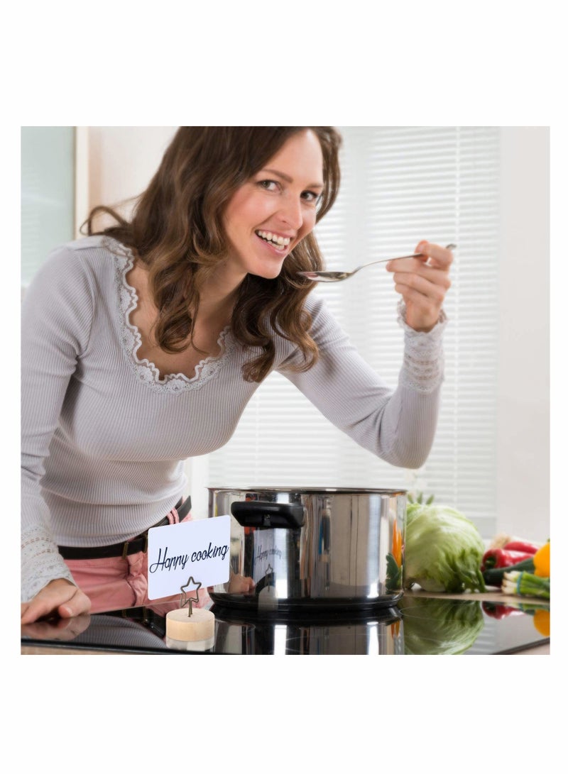 Excefore Wooden Base Card Holder Antique Wire Picture Holder Decorative Card Holder Picture Memo Notes Photo Holder - Image 5