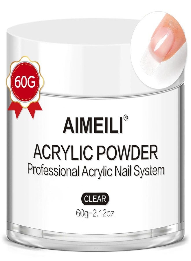 AIMEILI Clear Nail Acrylic Powder Nail Powder System for Acrylic Nails Extension French Nails Manicure Nail Carving No Need Nail Lamp Long-Lasting 60g - Image 1