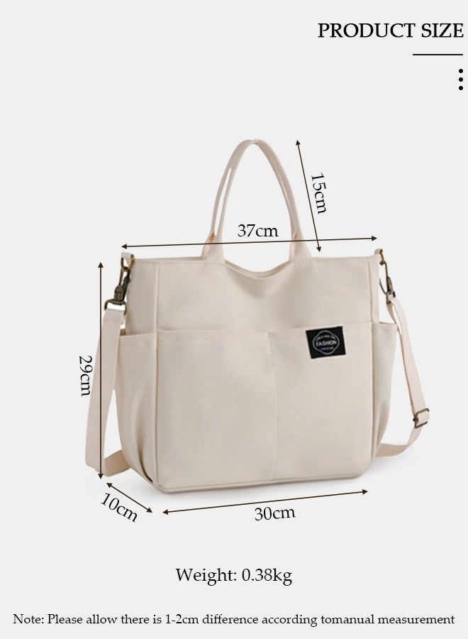 DUNISO Stylish Large Canvas Tote for Women,Simple One-Shoulder Canvas Bag, Simple Large-Capacity Handbag, Casual Art Canvas Travel Bag, Fashion Waterproof Nylon Shoulder Bag for Work Travel - Image 2