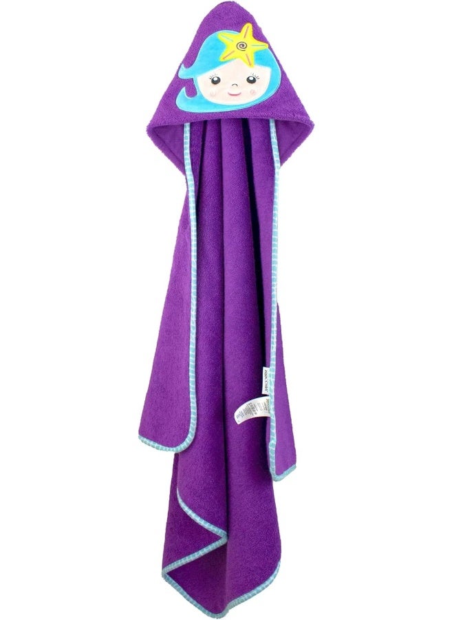 Zoocchini Baby Towel with Hood Mermaid 100% Cotton - Image 1