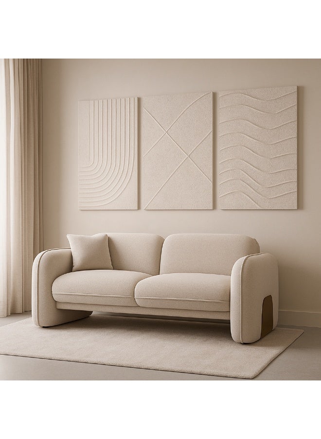 Baytonia Bono double sofa - beige and gold - Image 1