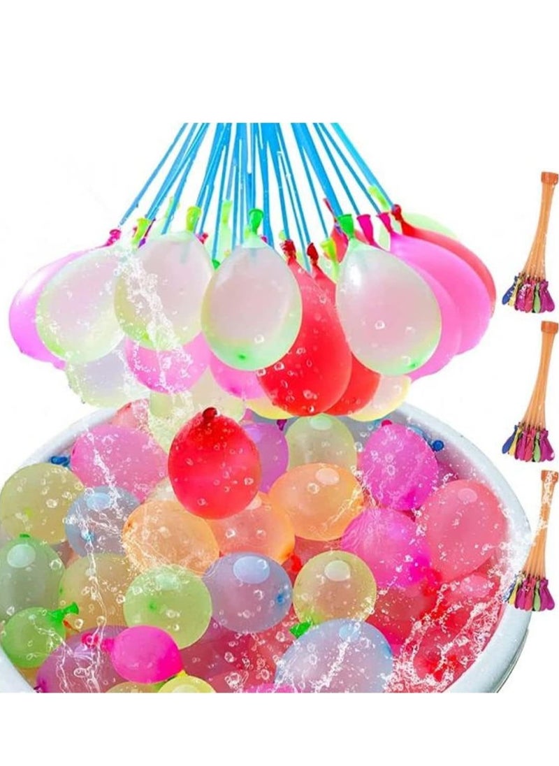 111pcs Quick Inflate Self Sealing Water Balloons, 3 Refill Kits for Summer Beach Pool Games, Birthday Parties, Water Paint Battles, Color Mix