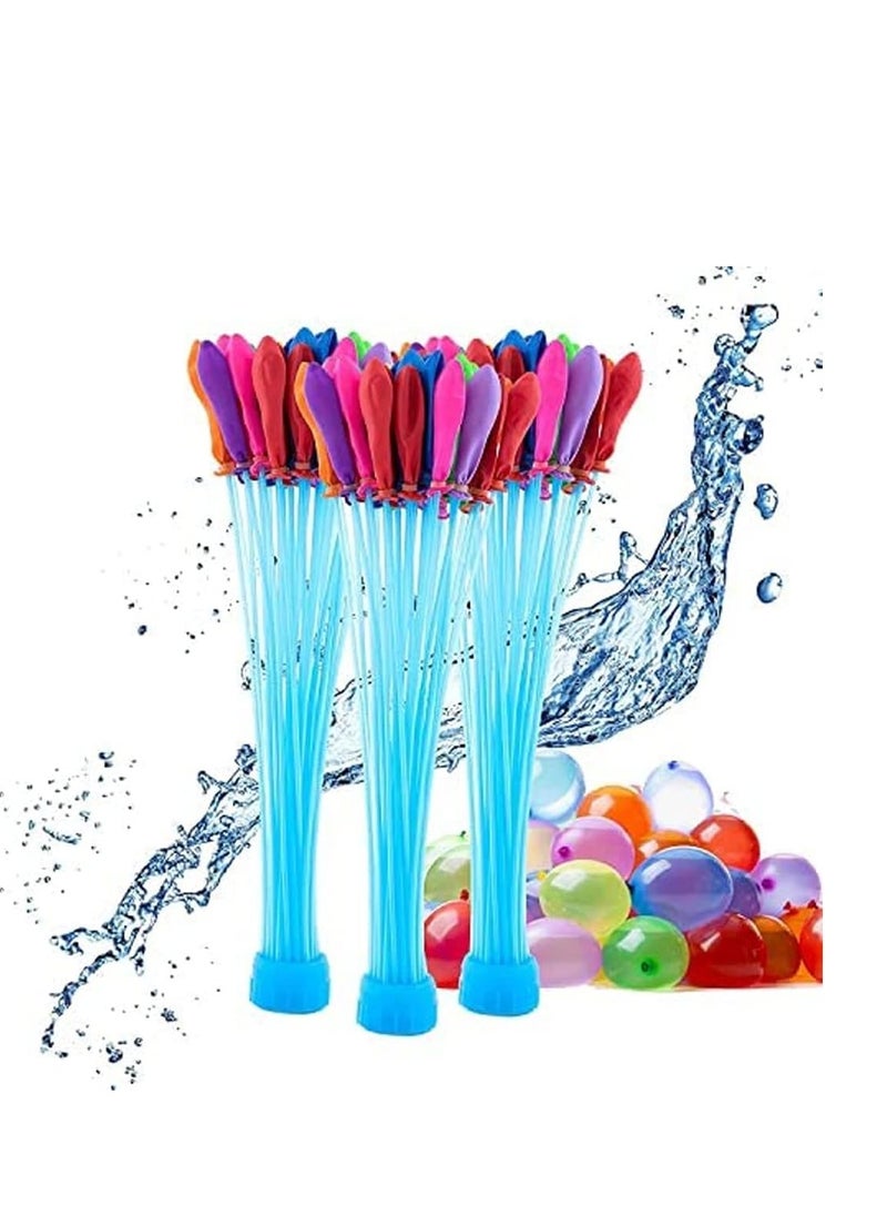 111pcs Quick Inflate Self Sealing Water Balloons, 3 Refill Kits for Summer Beach Pool Games, Birthday Parties, Water Paint Battles, Color Mix