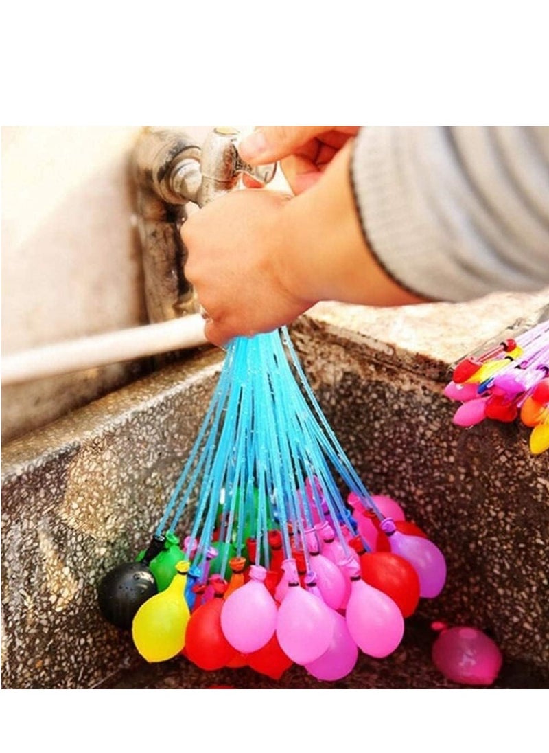 111pcs Quick Inflate Self Sealing Water Balloons, 3 Refill Kits for Summer Beach Pool Games, Birthday Parties, Water Paint Battles, Color Mix