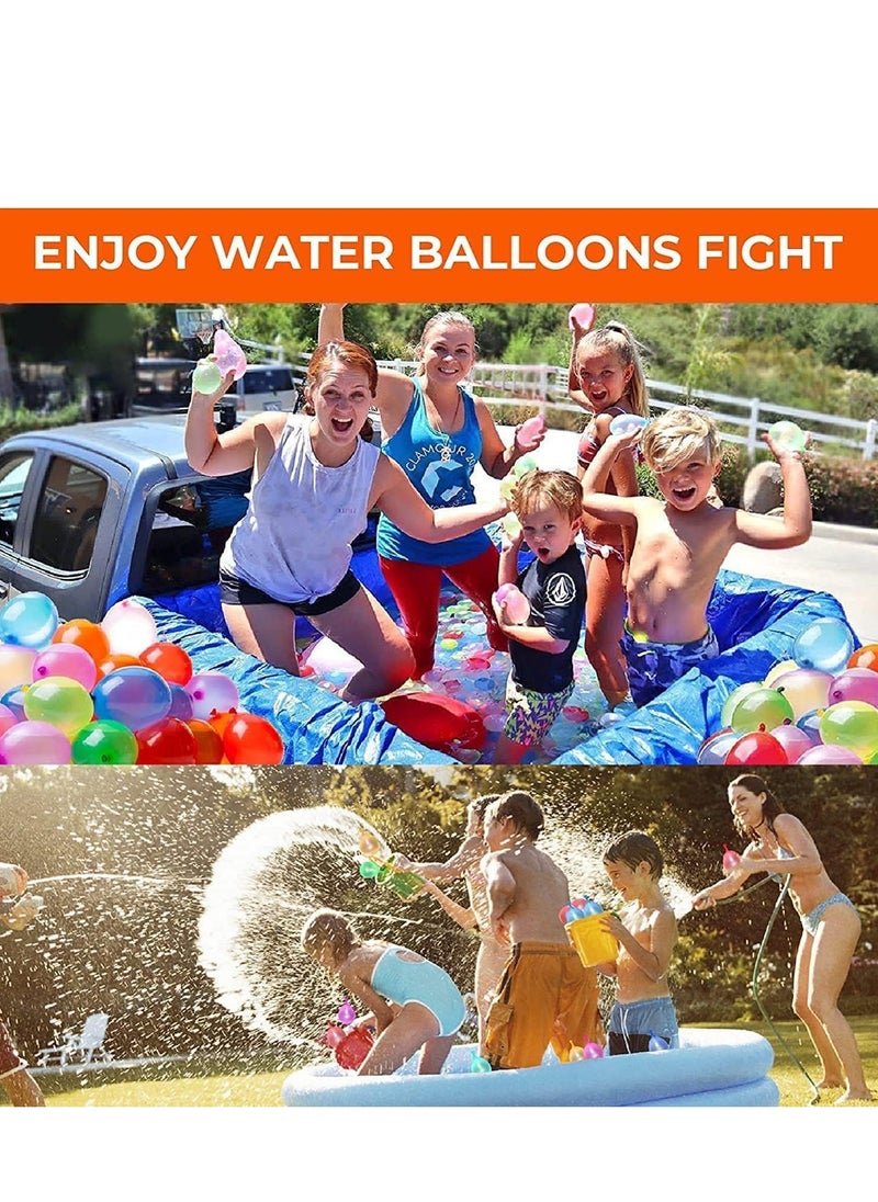 111pcs Quick Inflate Self Sealing Water Balloons, 3 Refill Kits for Summer Beach Pool Games, Birthday Parties, Water Paint Battles, Color Mix
