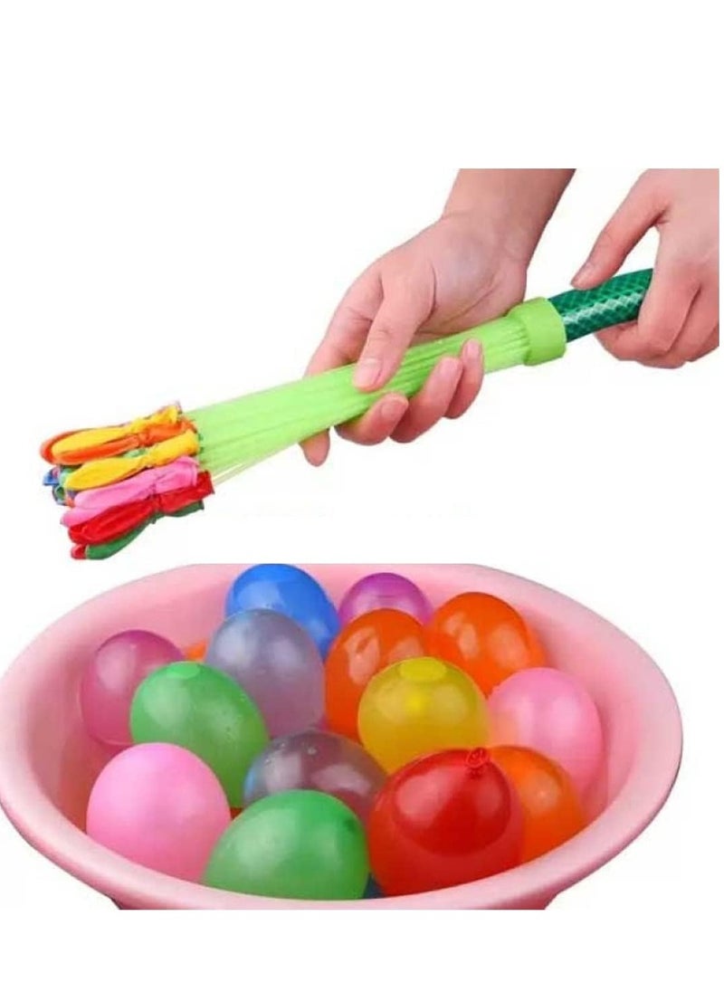 111pcs Quick Inflate Self Sealing Water Balloons, 3 Refill Kits for Summer Beach Pool Games, Birthday Parties, Water Paint Battles, Color Mix