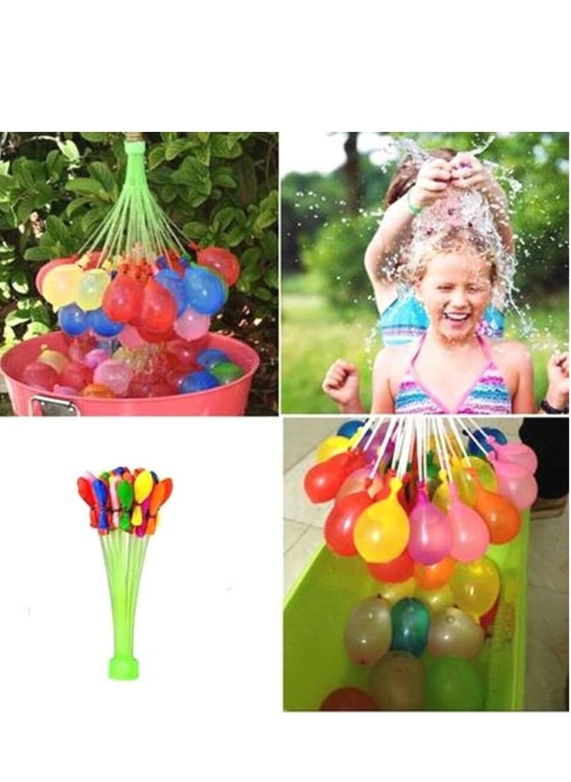 111pcs Quick Inflate Self Sealing Water Balloons, 3 Refill Kits for Summer Beach Pool Games, Birthday Parties, Water Paint Battles, Color Mix