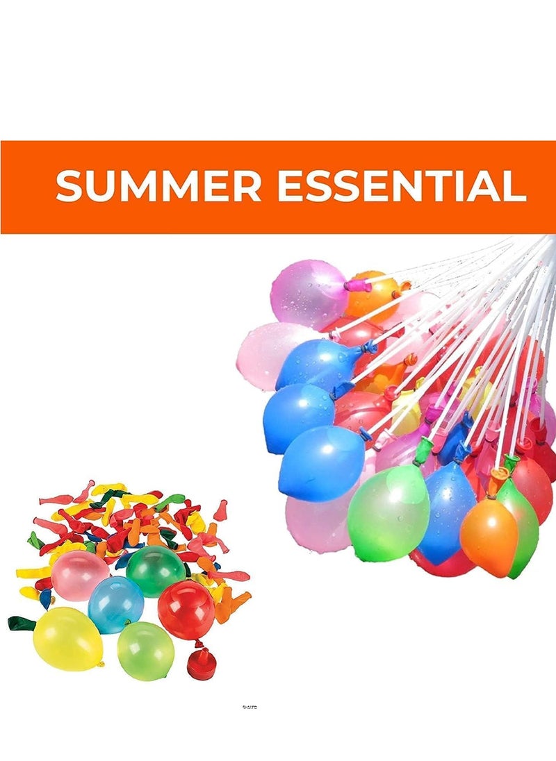 111pcs Quick Inflate Self Sealing Water Balloons, 3 Refill Kits for Summer Beach Pool Games, Birthday Parties, Water Paint Battles, Color Mix