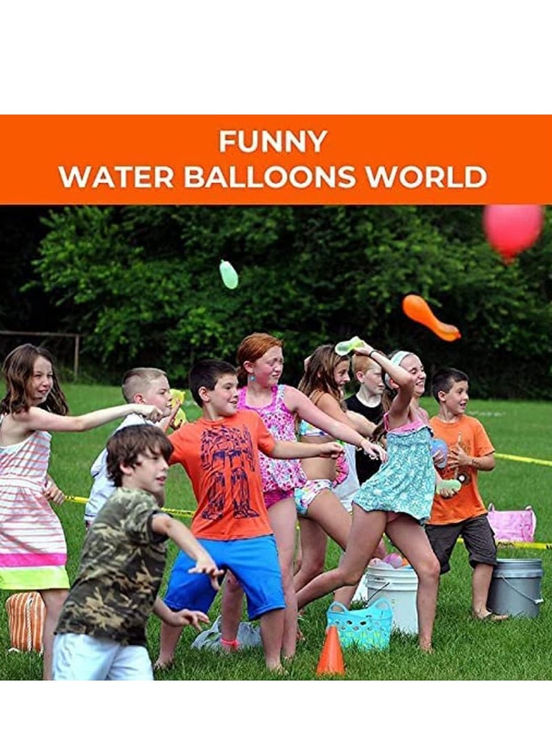 111pcs Quick Inflate Self Sealing Water Balloons, 3 Refill Kits for Summer Beach Pool Games, Birthday Parties, Water Paint Battles, Color Mix