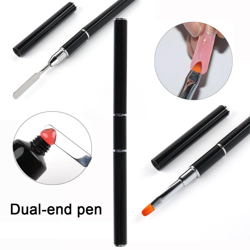 Fcozpjk Dual Nail Form Kit, 480pcs Dual Forms for Polygel Stiletto Coffin Ballerina Extension Forms 10pcs Clear Clips With Gel Brush Pen Nails Files Buffer Nail Extension Kit for Beginner - Image 5