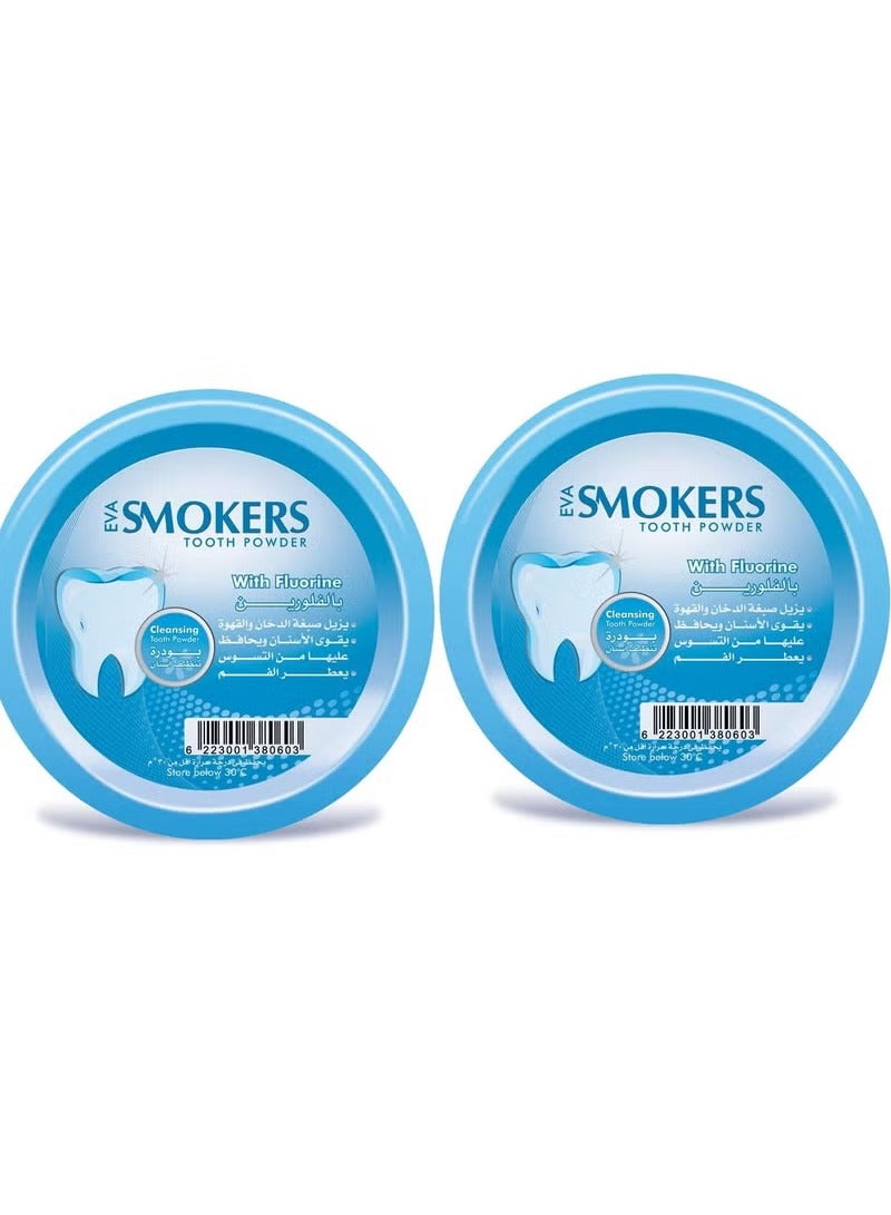 Eva Toothbrushing powder for smokers with fluorine 40 gm ( 2x )