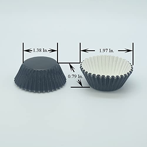Huaswan Black Foil Cupcake Liners Mini Paper Baking Cups for Party and More, 240-Count - Image 2