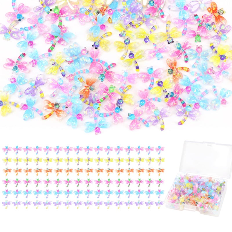 QUPIVA 90Pcs Mini Resin Dragonflies Figurine, Tiny Dragonfly Garden Decor for DIY Crafft Fairy Garden Dollhouse Micro Landscaping Decoration - Image 1